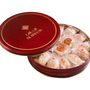 Wrapped Assorted Cocktail Maamoul Round Tin Box 1 KG
