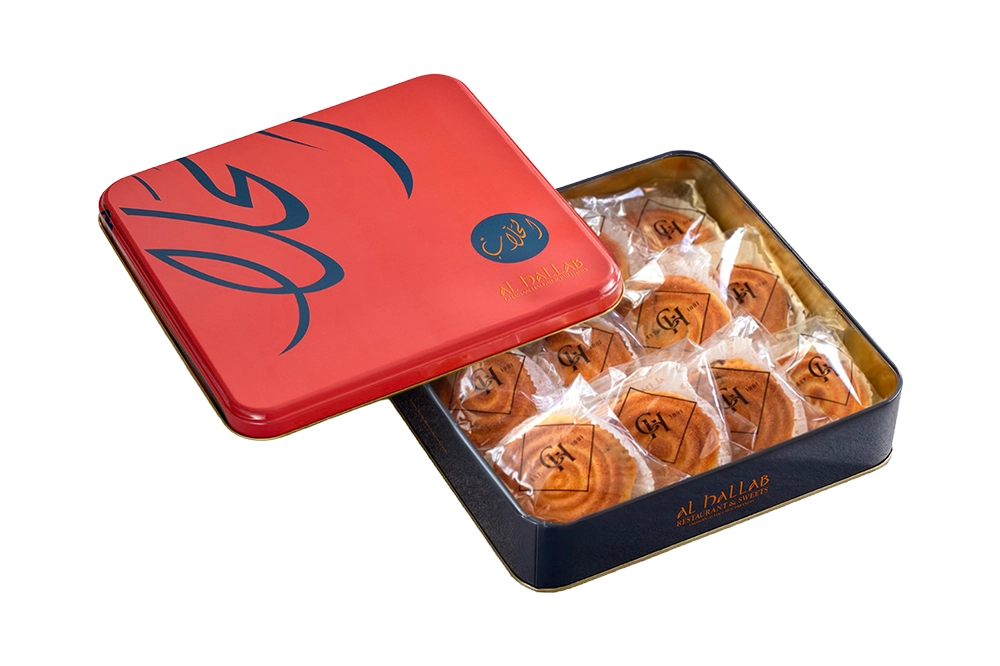 Wrapped Date Large Maamoul Tin Box – 12 Pieces